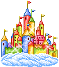 colorful castle in the clouds